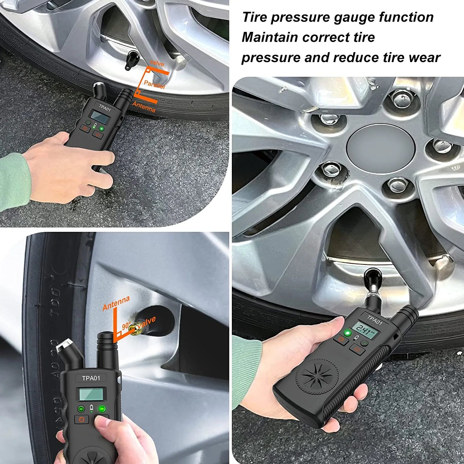 TPMS Relearn Tool 2 in 1 Digital Tyre Pressure Gauge TPMS Relearn Tool 4 Setting Ranges Auto Off Replacement for