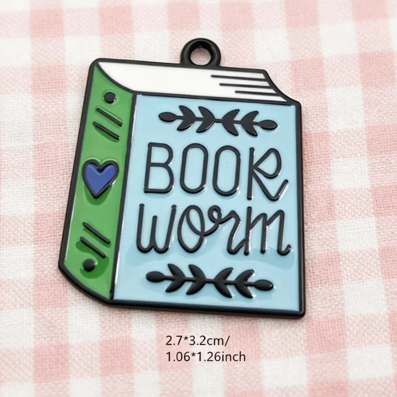 10pcs English Letter Love Book Pendant Drip Oil Alloy Jewelry Accessories Necklace Keychain Pendant DIY Handmade