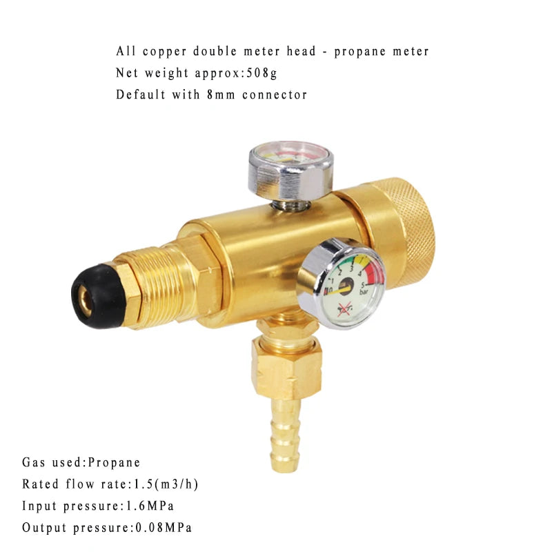 Oxygen Pressure Regulating Valve Gauge Acetylene/ Propane Meter 8mm Thread Brass Adjustable Pressure Reducing Valve 감압기