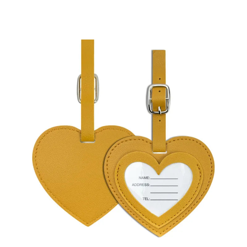 Luggage Tags Vacation Travel Accessories Creative PU Love Boarding Pass Thickened Leather Luggage Tag Check in Tag Id Name Tags