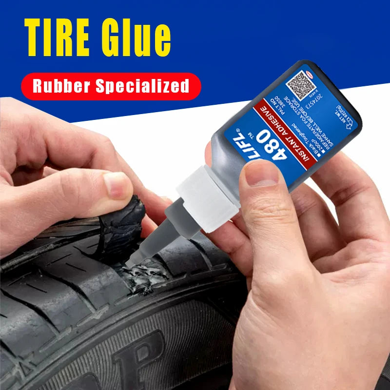 480 Black Super Glue, Quick-Bondig Adhesive Leather Rubber Wood Metal Strong Liquid Glue, Emergency Repair Adhesive, Rubber Glue