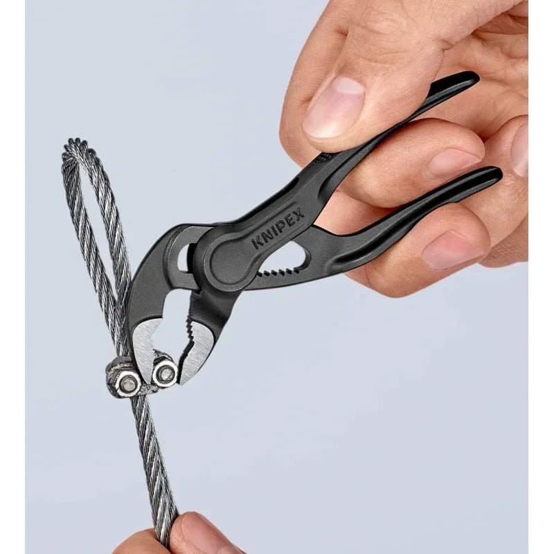 KNIPEX 87 00 100 Cobra XS Mini Pump Pliers,100mm,Nut to 24mm,Pipe to 28mm,Self-Locking,Push Button Push Button Adjustment,Edc,