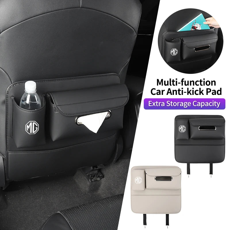 Car Seat Anti-Kick Pad Seatback Storage Bag Tissue Holder Accessories For Morris Garages MG 3 5 6 7 HS ZS GS Hector TF GT ZR RX5