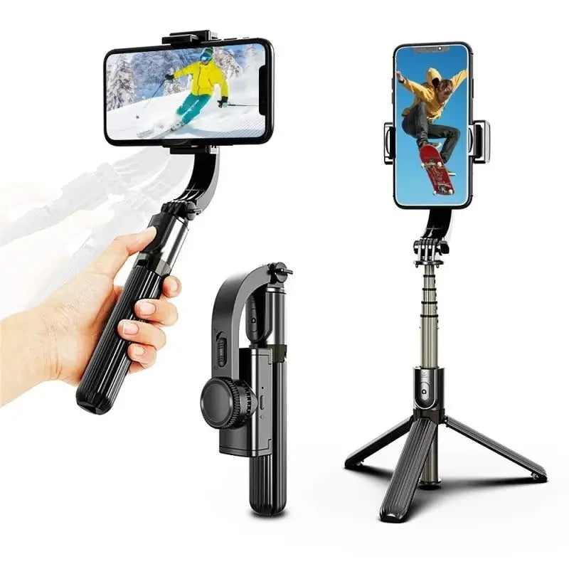 Q08 Bluetooth Handheld Gimbal Stabilizer Selfie Stick Expandable Handheld Monopod Mini Tripod for Android IOS Gimb