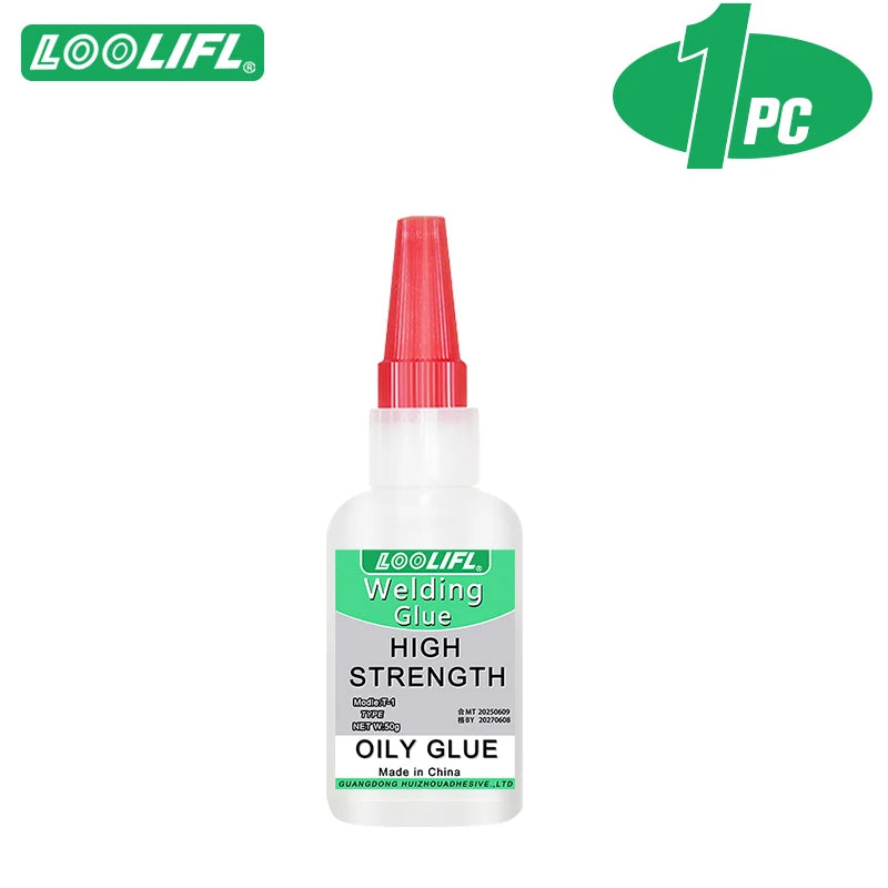 LOOLIFL50g High Strength Welding Oily Super Glue Universal Clear Non-Marking Repair Adhesive Instant Glue Strong Fast Super Glue