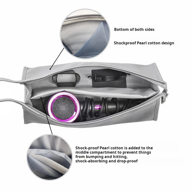 Portable Travel Organizer Hair Dryer Carrying Bag Dustproof Protective Cover Hair Curler Storage Case Pouch