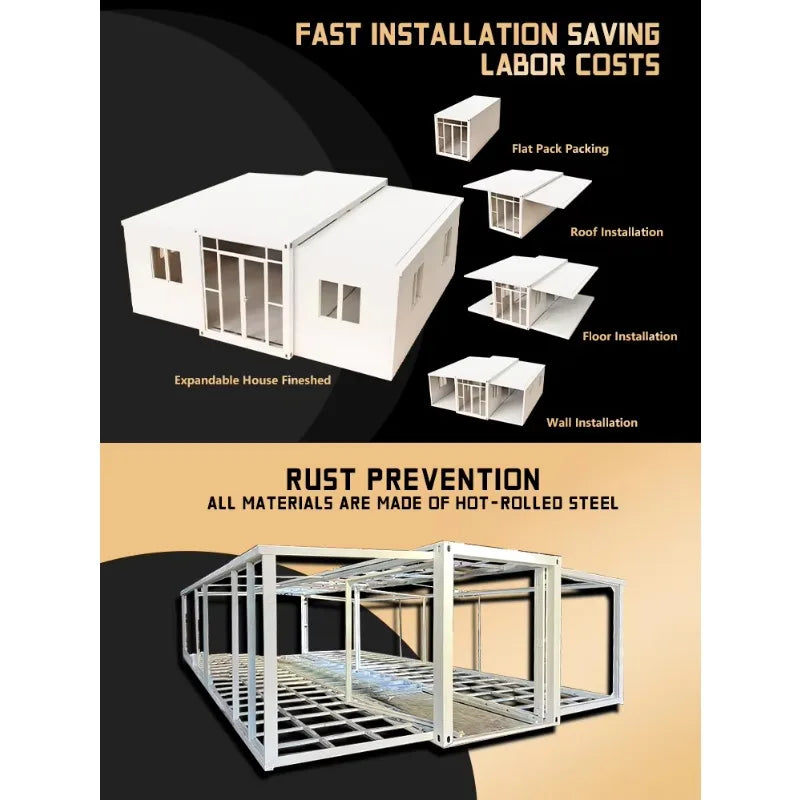 Expandable Container House Container Homes for Sale 2 Bedroom Prefab House Portable Tiny House Foldable Office Container