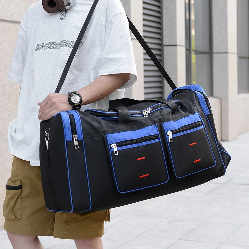 Men's Sports Travel Bag, Extra Large Capacity, Multi-Pocket Crossbody Luggage Bag