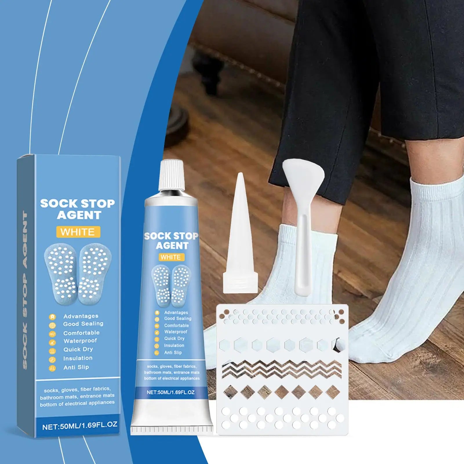 Sock Stop Glue Carpet Non-Slip Adhesive Floor Mats Anti Slip Silicone Heel Protector Outsole Foot Pads Waterproof Sock Stopper