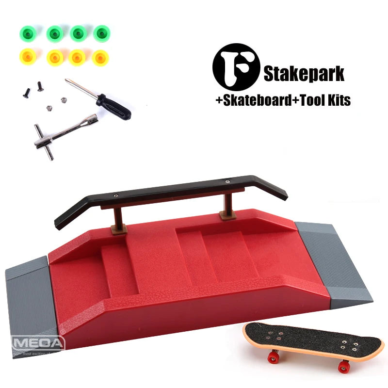 10 In 1 Finger Skateboards DIY Skate Park Ramp Parts Tech Deck Scene Venue Combination Set For Children Indoor Home Toys