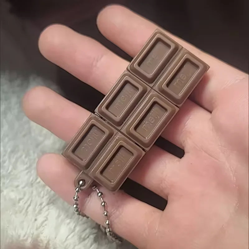 New Crisp Click Snap Sound Chocolate Fidget Toy Bendable Meiji Shape Squeeze Stress Relief Sensory Decompression Relax Toy Gift