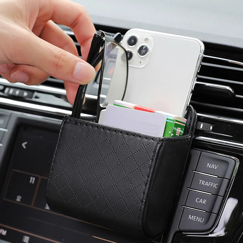 Car storage hanging bag car air outlet storage bag car air conditioning bar mobile phone card storage bag box car interior suppl
