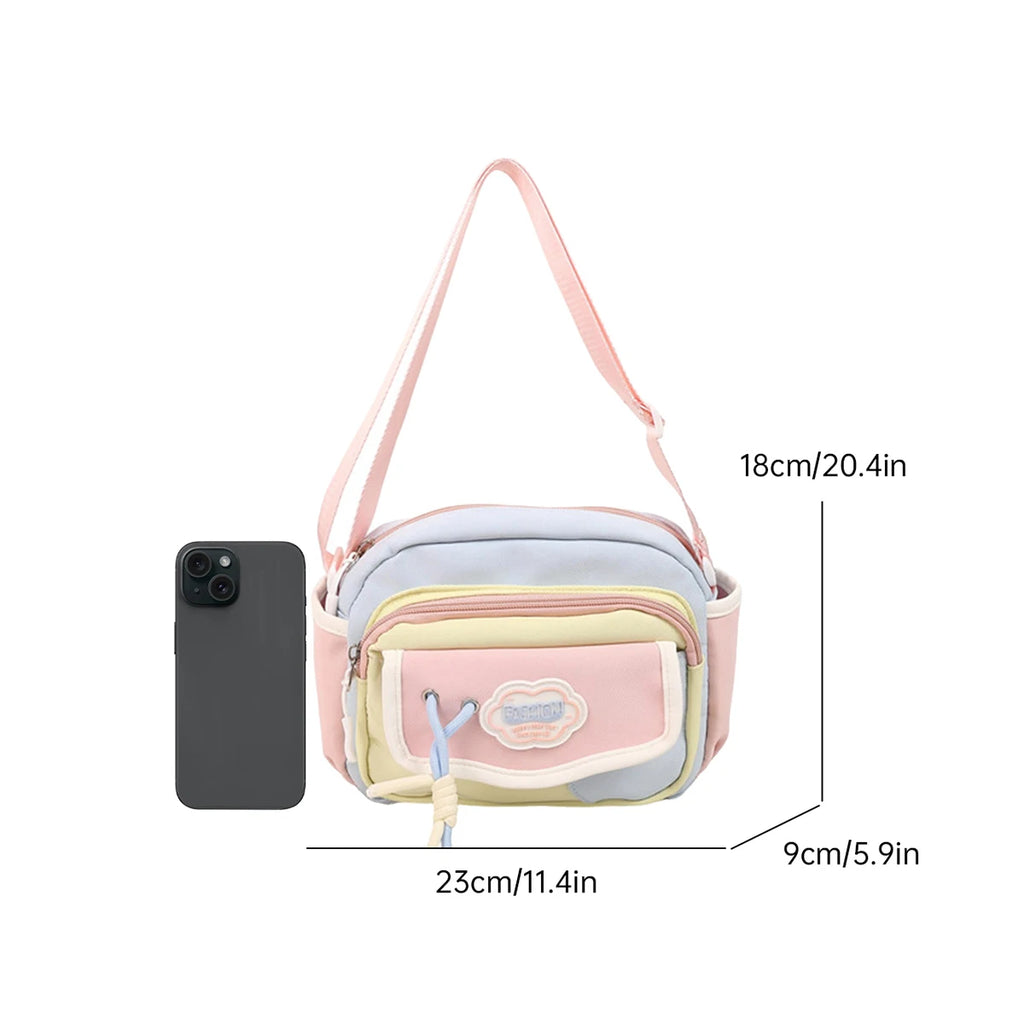 Cute Crossbody Bag for Junior High School Girls, Good-Looking, Large-Capacity Handbag, Tutoring Shoulder Bag, Commuting Spring Outing School Bag for Girls