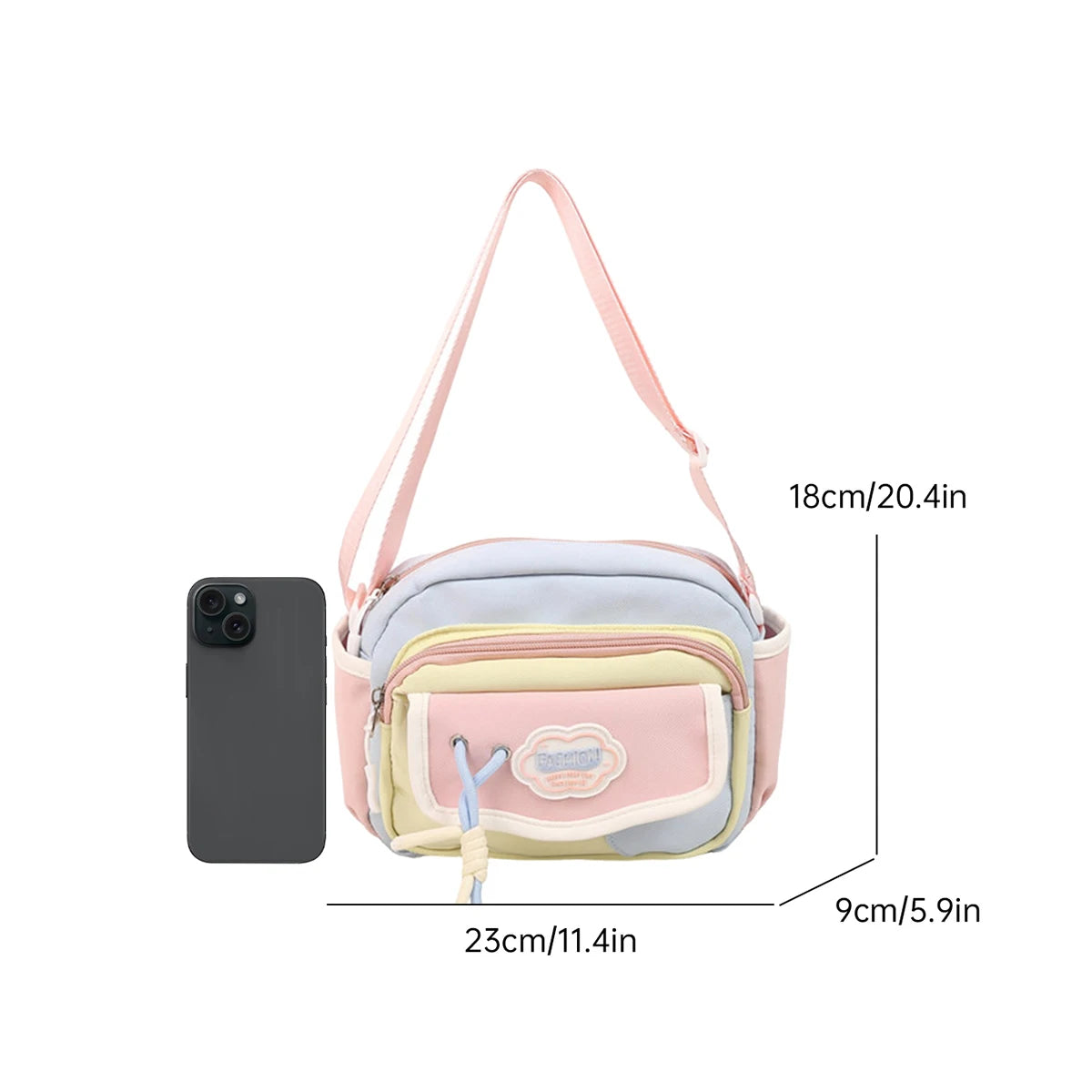 Cute Crossbody Bag for Junior High School Girls, Good-Looking, Large-Capacity Handbag, Tutoring Shoulder Bag, Commuting Spring Outing School Bag for Girls