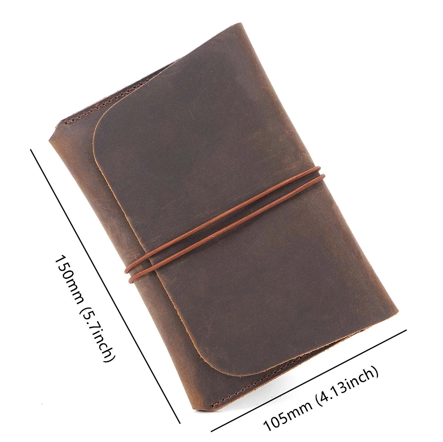 Rope Full Grain Cowhide Leather Long Purse Passport Crazy Horse Genuine Leather Travel Wallet for Men Passport Caesar Cover