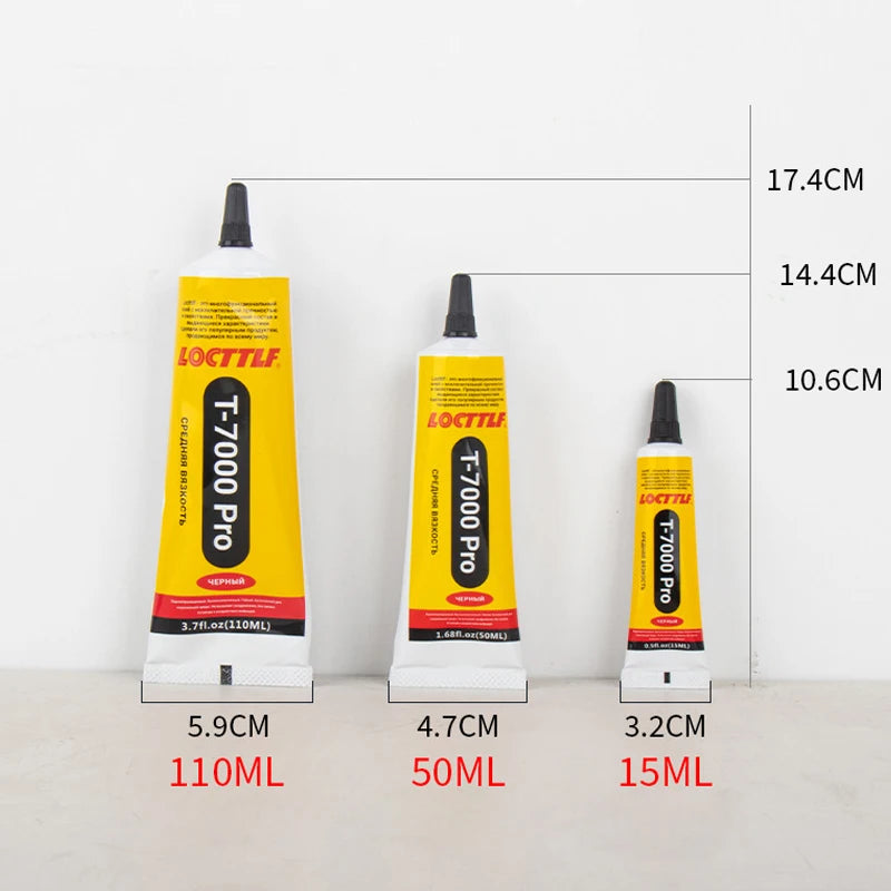T7000 Black Soft Adhesive Universal Glue for Computer Cell Phone Touch Screen Repair Anti-Vibration Frame 15/50/110ML T-7000