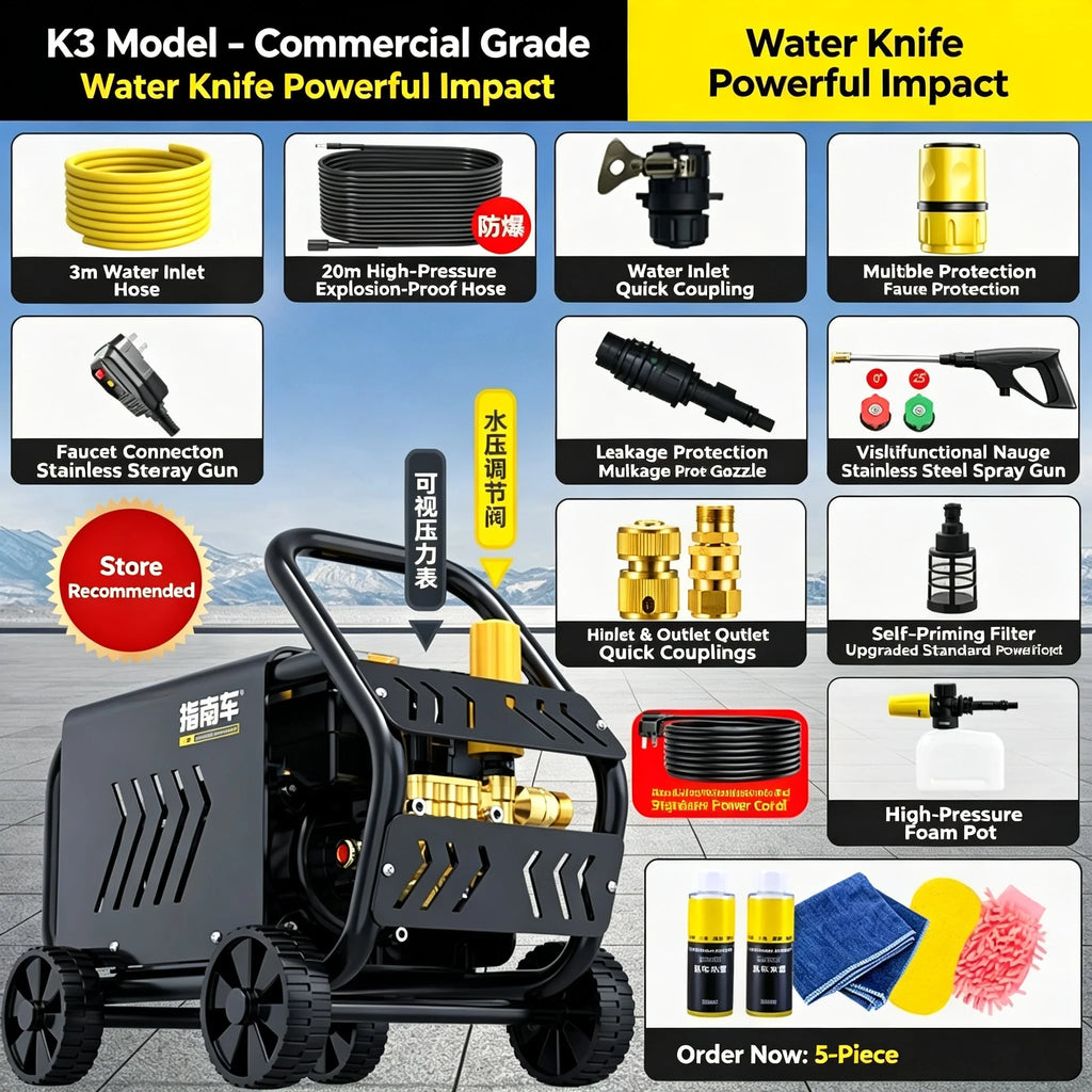 220V Portable High Pressure Car Washer Powerful Water Pump Water Gun For Home Car Floor Washing
