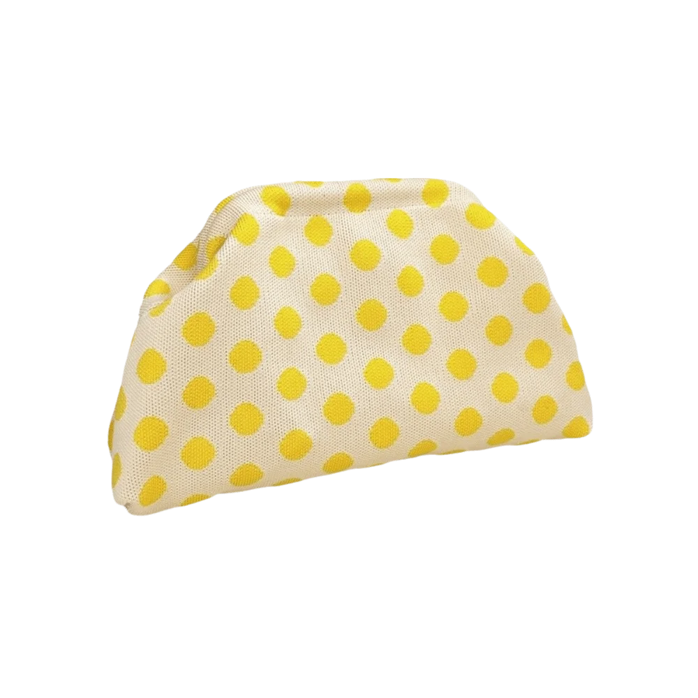 Casual Polka Dot Clutch Bag Portable Colorblock Dumpling Clutch Large Capacity Handbag Women