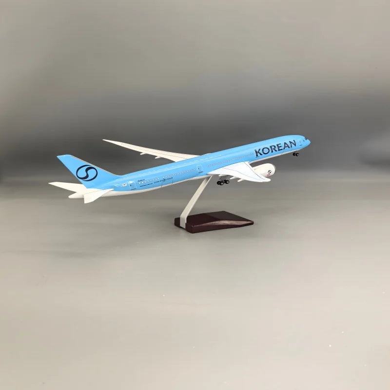 B787-10 Korean Airplane Model 47cm 1/145 Scale Aircraft resin Miniature Toy planes with LED Light(Touch or Sound Control) Gift