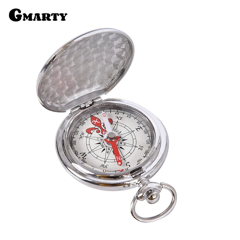 Flip Pocket Watch Compass Portable Hiking Navigation Compass Keychain Outdoor Camping Survival Tool
