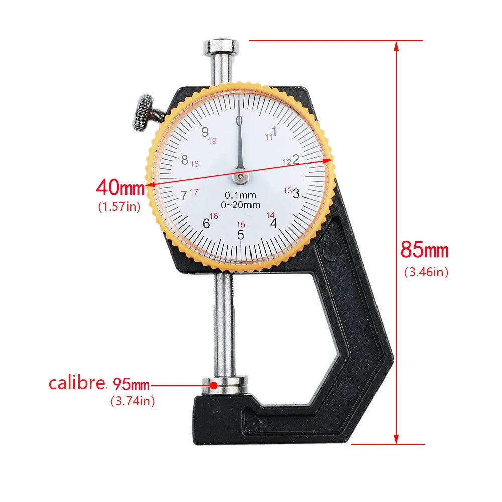 Portable Mini Precise Digital Thickness Gauge Meter Tester Micrometer Big Head 20mm Large LCD Electronic Dial Indicator