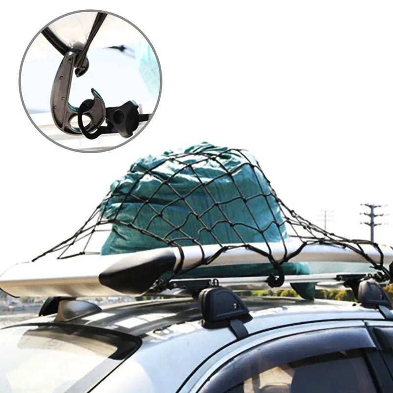 Universal Car Trunk Luggage Storage Cargo Organiser Nets 120x90cm Elastic Mesh Net with Hooks Auto Interior Accessories