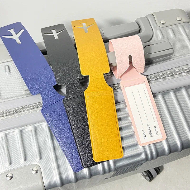 Fashion Cute PU Luggage Tags for Women & Men – Suitcase/Bag Tags with Name/ID/Address Label | Travel Accessories