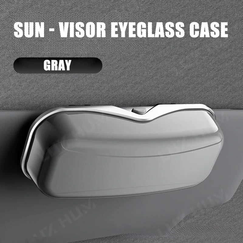 Car Sun Visor Glasses Case Anti-Scratch Auto Sunglasses Holder Eyeglasses Storage Hard Box Universal for Sedan Suv Mpv Truck