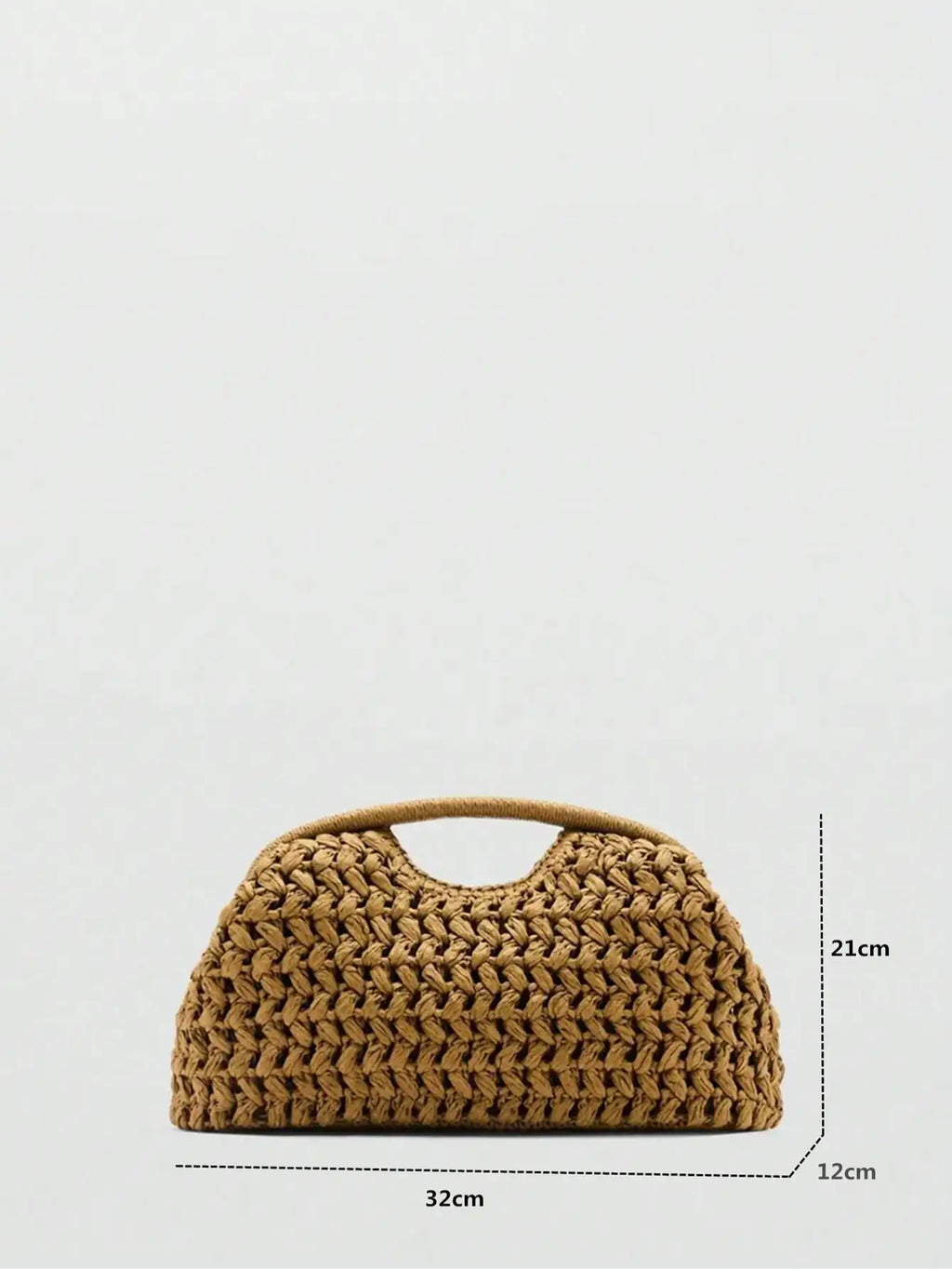 Natural Fiber Clutch Bag brown Raffia handmade Knitted summer beach handbag 2025 new for women