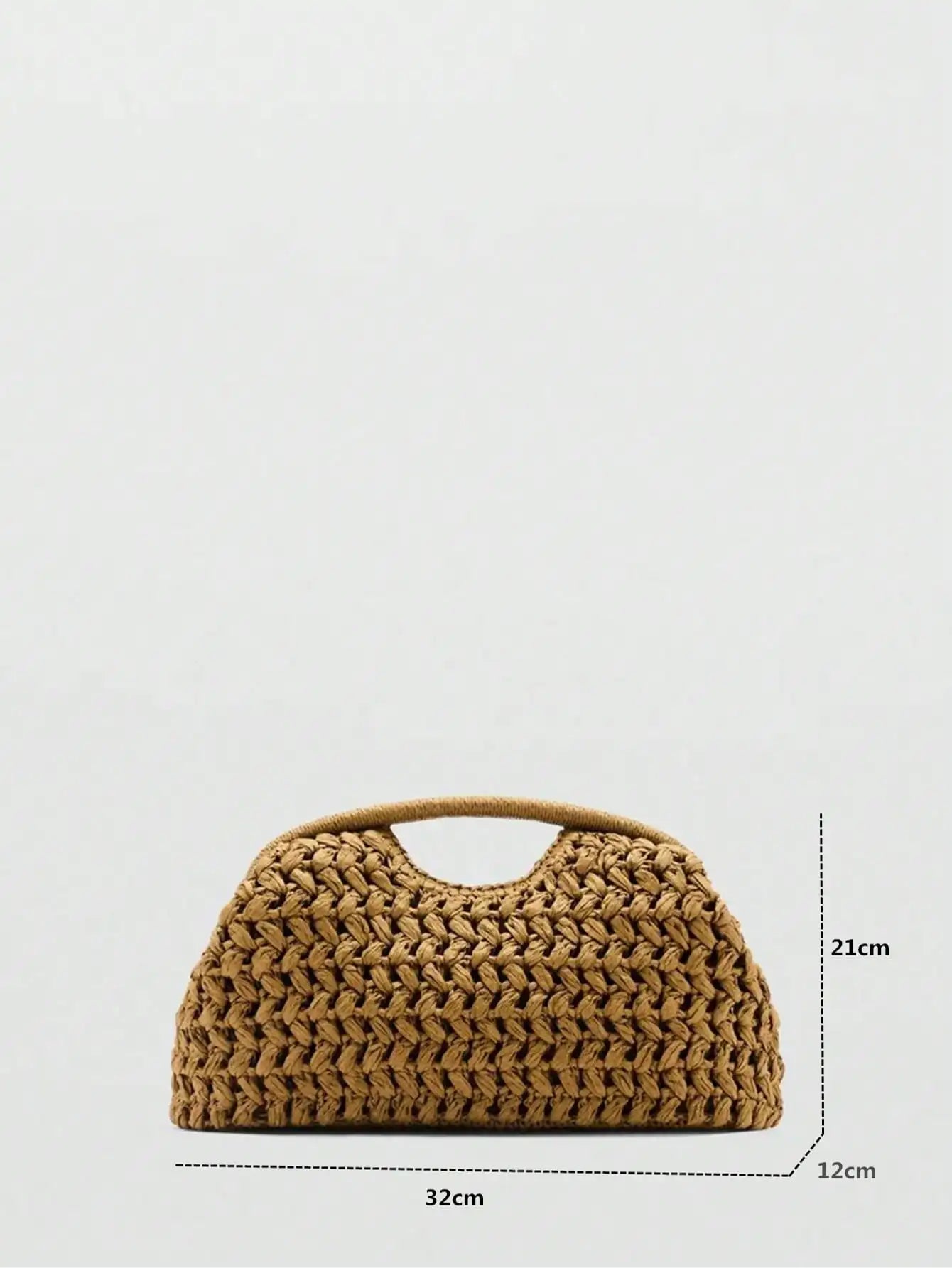 Natural Fiber Clutch Bag brown Raffia handmade Knitted summer beach handbag 2025 new for women