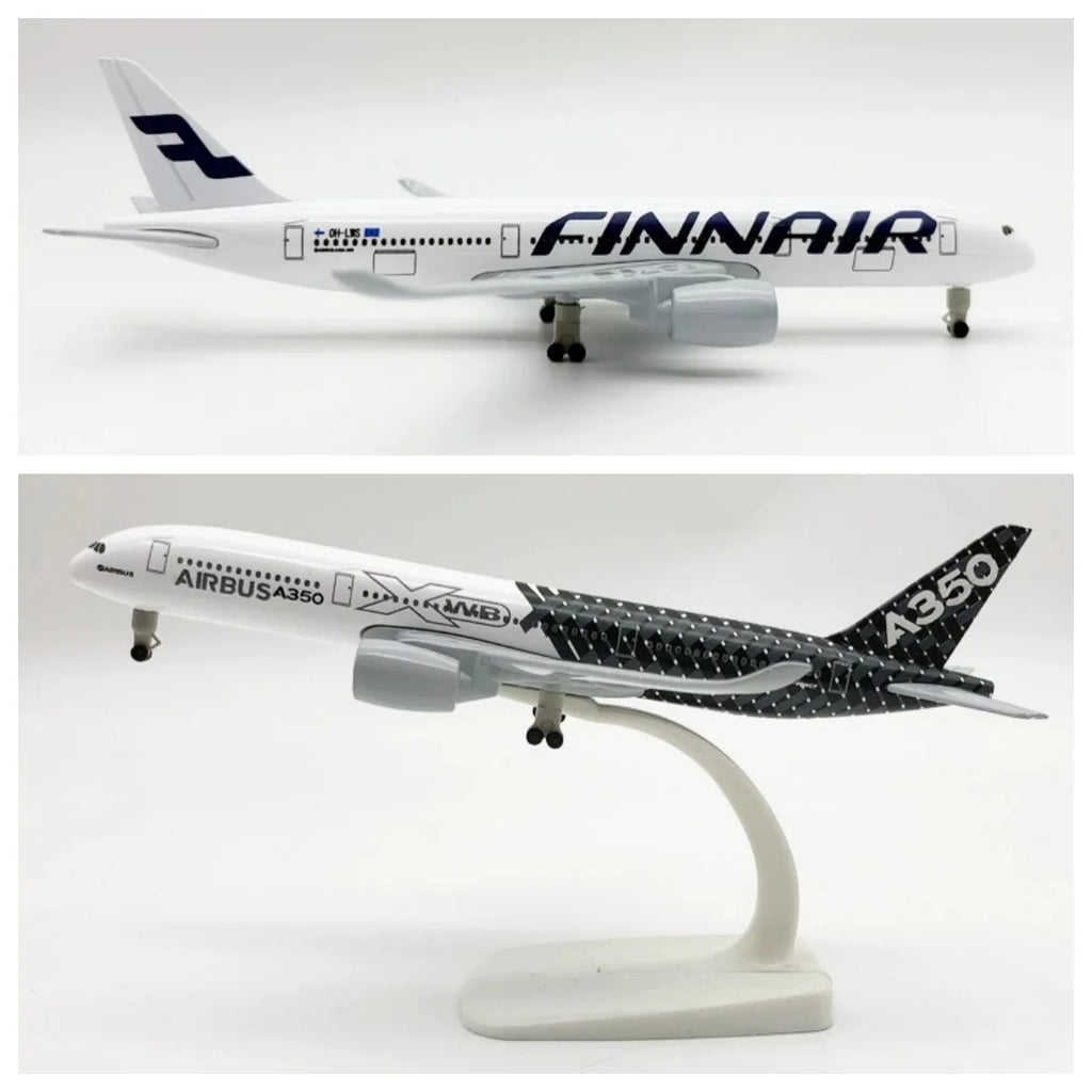 2pc 20cm Metal Model Airplanes A320 330 350 380 Aviation Diecast 1/300 Scale Aircraft For Adults Fun Souvenir With Wheels & Base