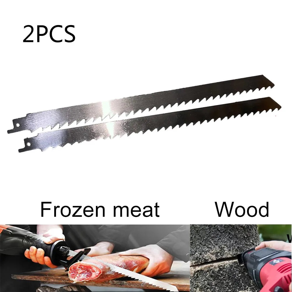 2pc S1211K 300mm Reciprocating Saw Blades Stainless Steel Wood Pruning Saw Blade For Plastic Pipe Metal Cutting Tools Silver
