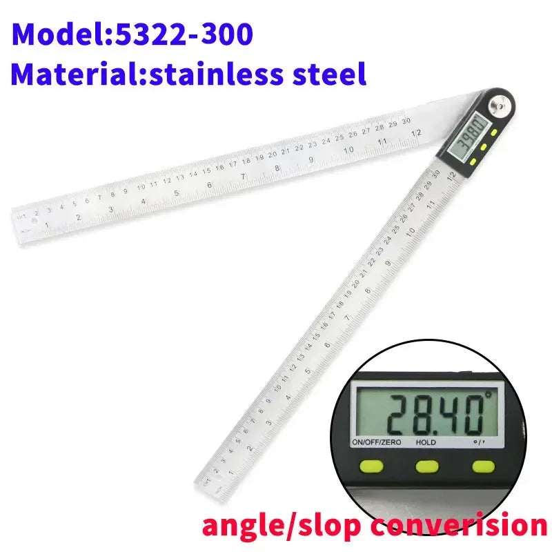SHANHR 200mm/300 mm Digital Meter Angle Inclinometer Angle Digital Ruler Electron Goniometer Protractor Angle Finder