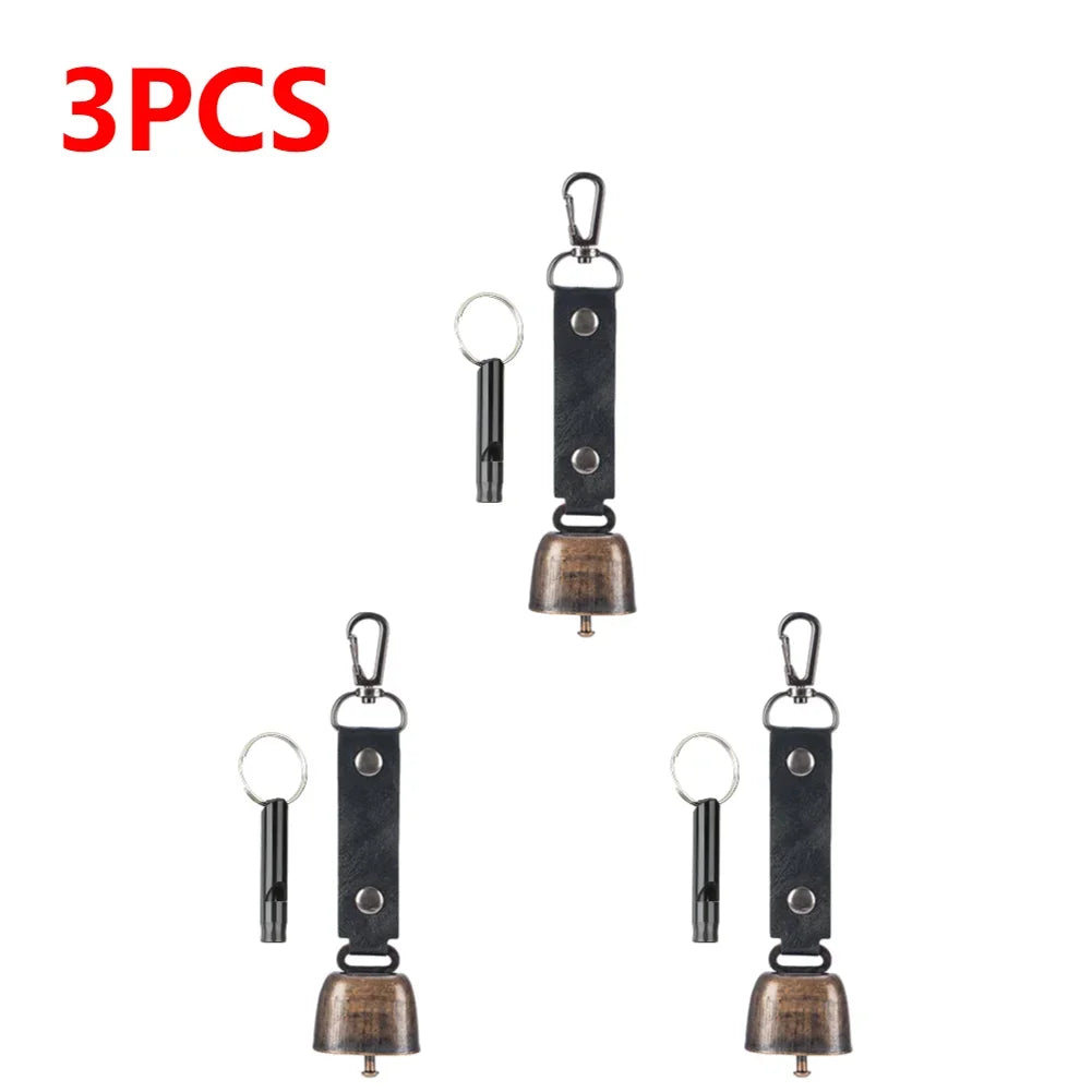 1-5PCS Loud Bear Bell with Emergency Whistle Set with Magnetic Silencer Bear Repelling Bell Hanging Bear Bell for Bear Deterrent