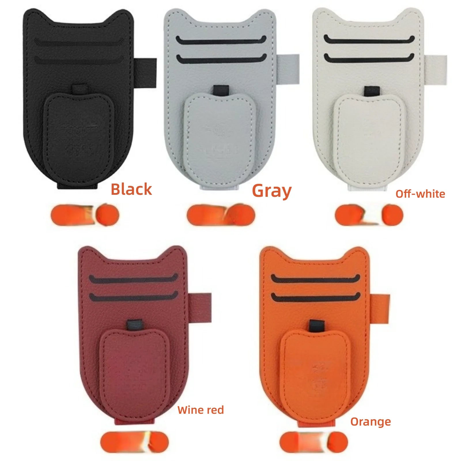 Magnetic Car Sunglasses Holder Sun Visor Glasses Clip PU Eyeglasses Hanger Portable Ticket Card Clip Auto Accessories