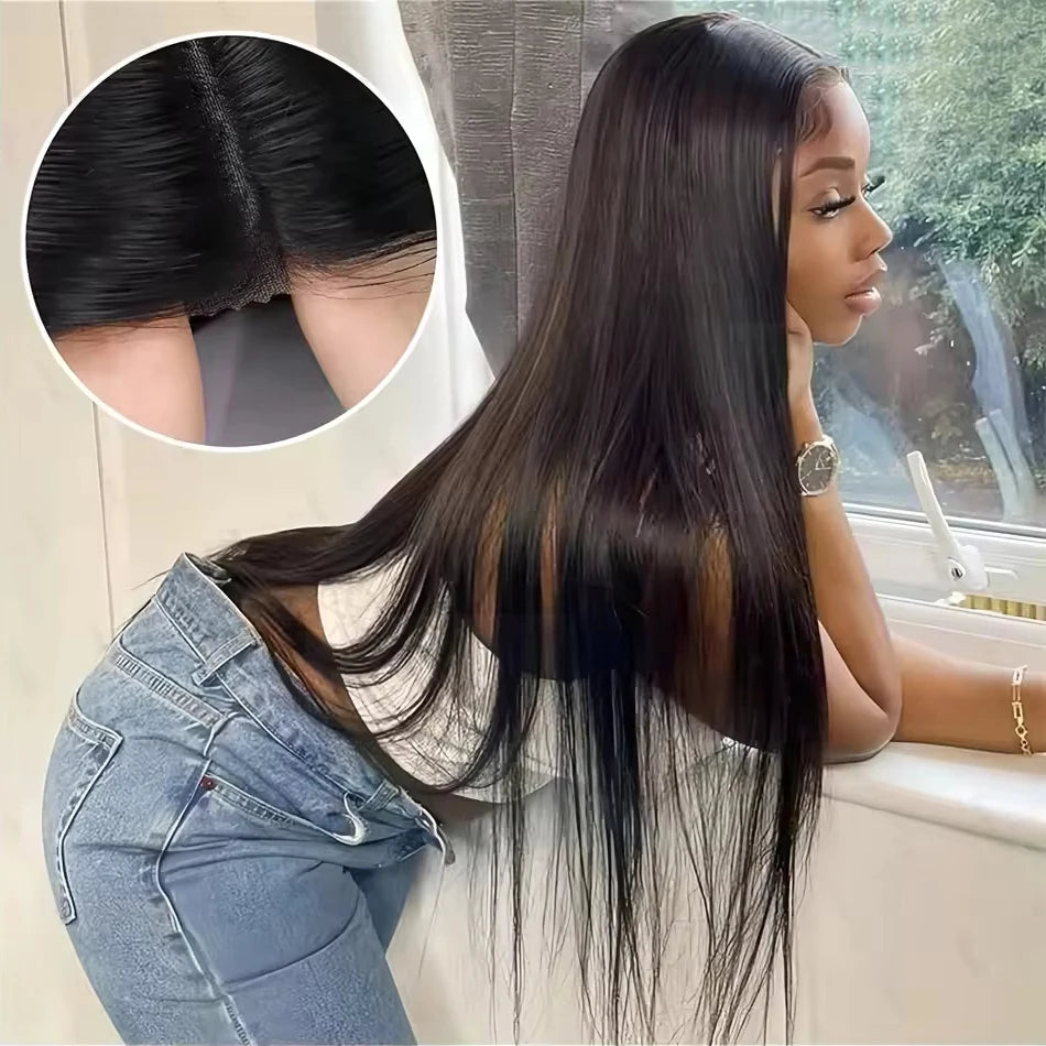 Glueless Wigs Human Hair Ready To Wear Bone Straight Human Hair Wigs 30 Inch Pre Cut 4X4 5X5 Hd Lace Closure Wig Brazilian Hair