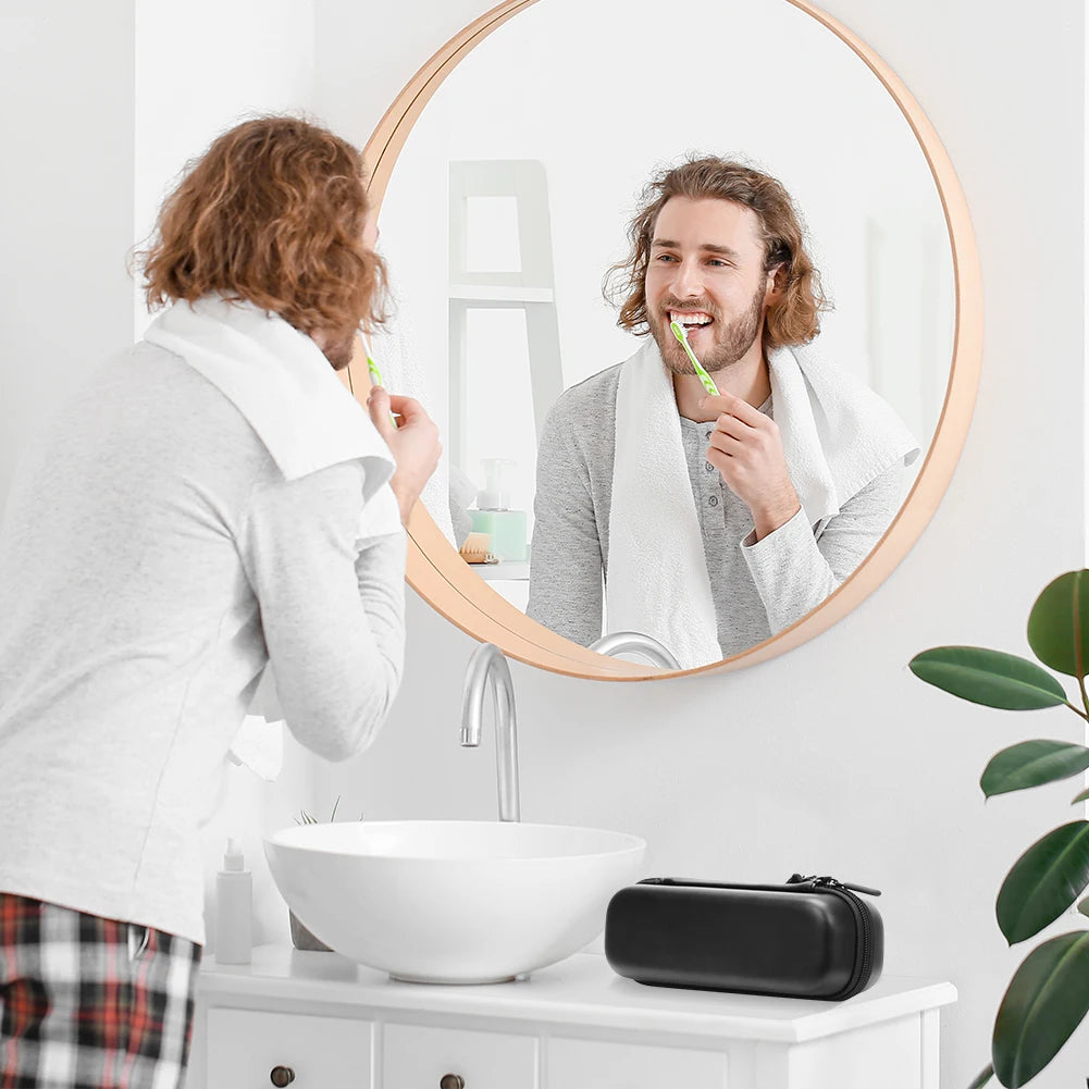 Toothbrush Travel Case PU Waterproof Protective Case Portable Hard Protective Storage Bag for Oral-B/ Electric Toothbrush