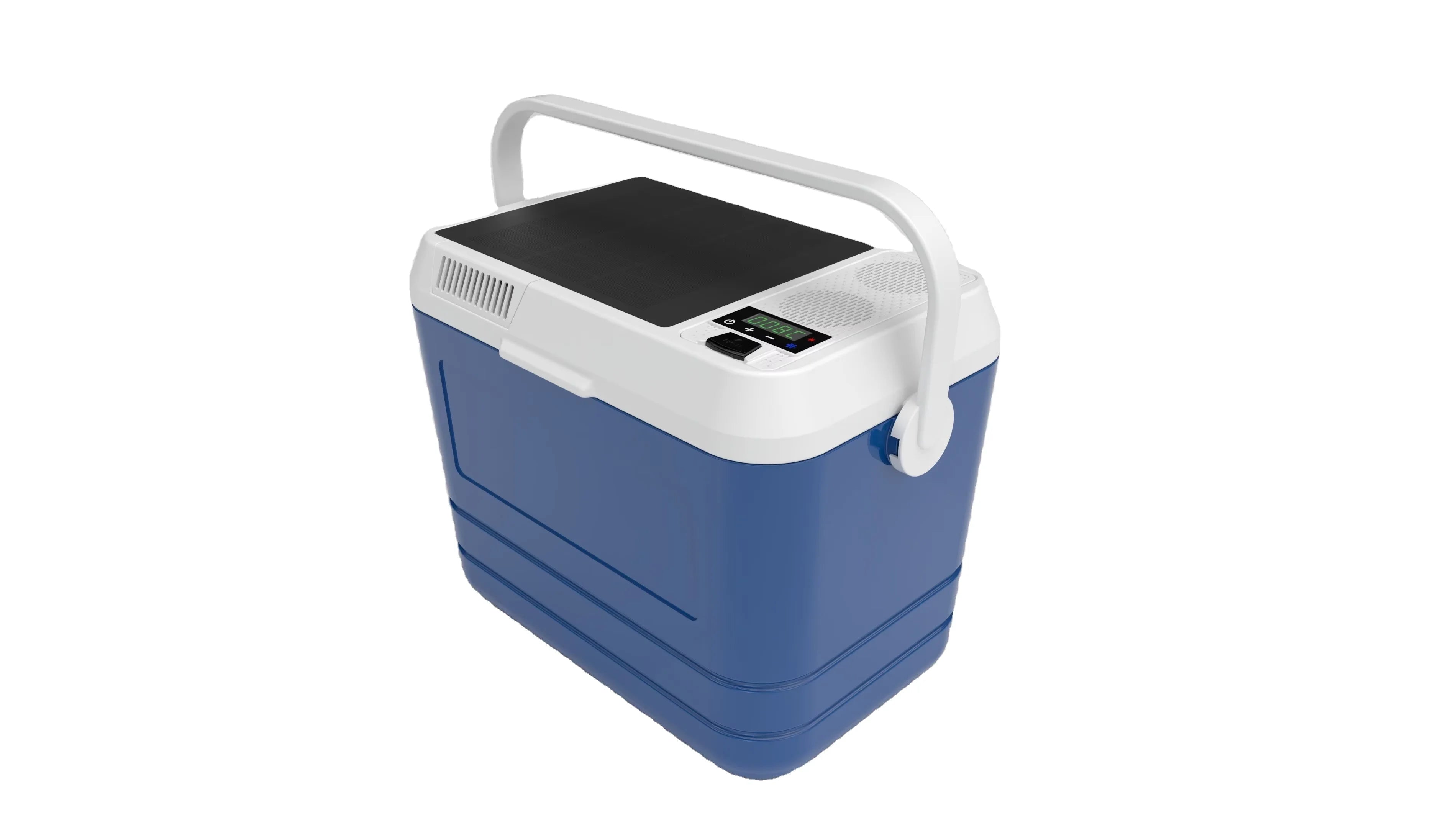 Portable Solar Cooler for Bluetooth Music Speaker Cooler Box Modern 22L Insulated Car Fridge Powerbank for Beach Outdoor Camping