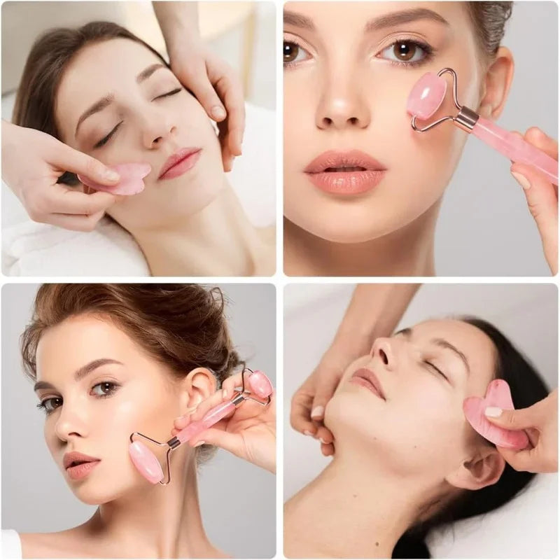 3-Piece Face Sculpting Mask&Face Massage Roller&Gua Sha Tool,Reusable AdjustableV-shaped Face Bandage,Portable Body Massage Tool