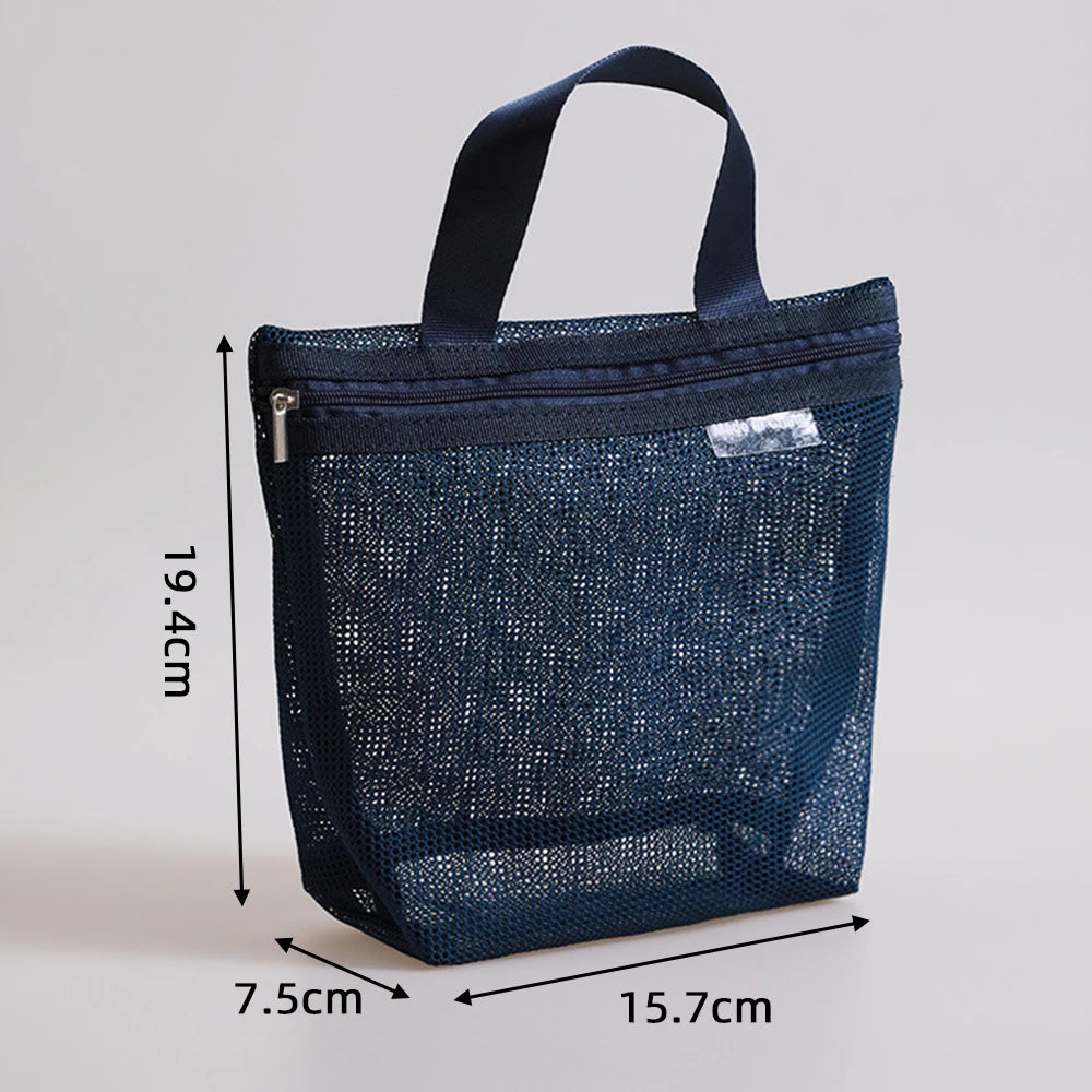 Portable Toiletry Storage Bags Mesh Travel Makeup Handbags Washing Body Shower Tools Organizer Hanging Lightweight Toiletry Bag