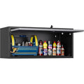 White Heavy-Duty Wall-Mounted Metal Garage Storage Cabinet with Floating Shelves for Tools and Workshop Use