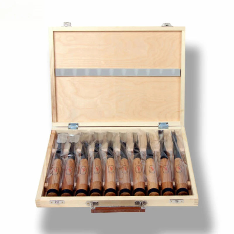 10Pieces D310 Dry Hand Wood Carving Tools Chip Detail Chisel Set Knives Tool