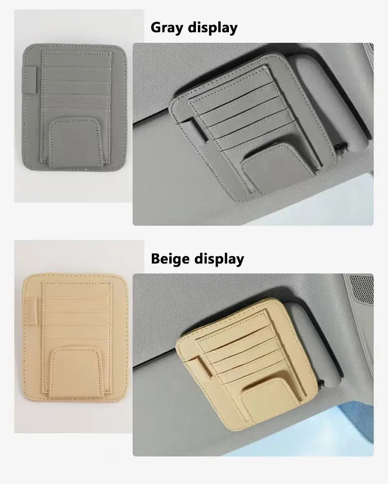 Car Sun Visor Bill Pen Business Card Holder CD Organizer Storage Box Sunglasses Clip Stowing Tidying Car Accessories