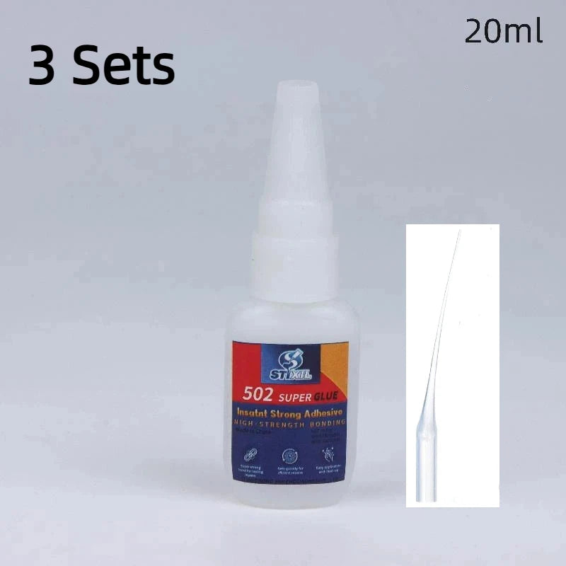 1/3/5pcs Glue 502 High Strength Quick-drying Cyanoacrylate Adhesive High Strength Liquid Glue Tool With Precision Distributor[Q]