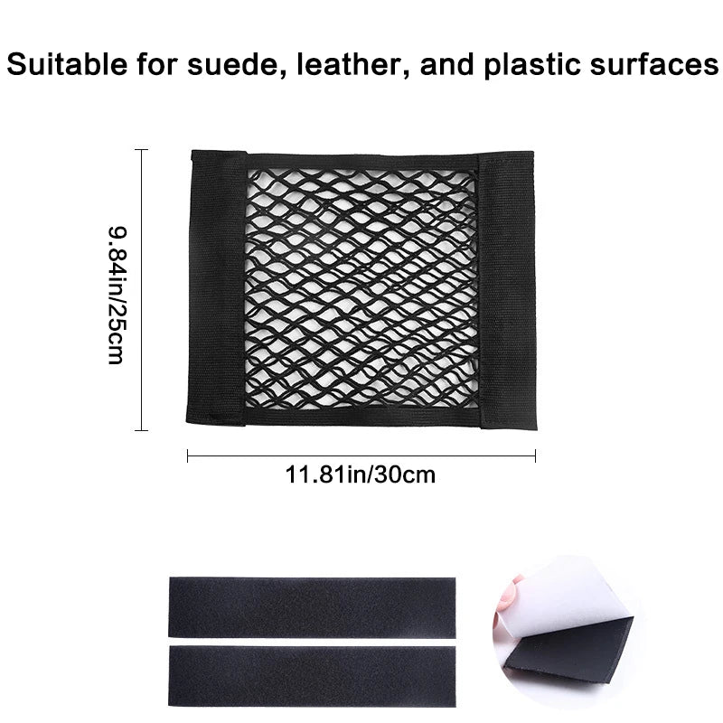 Universal Car Pouch Mesh Ceiling Netting Storage Auto Wall Sticker Net Pocket Elastic Trunk Organize Bag  Load  Mesh Storages