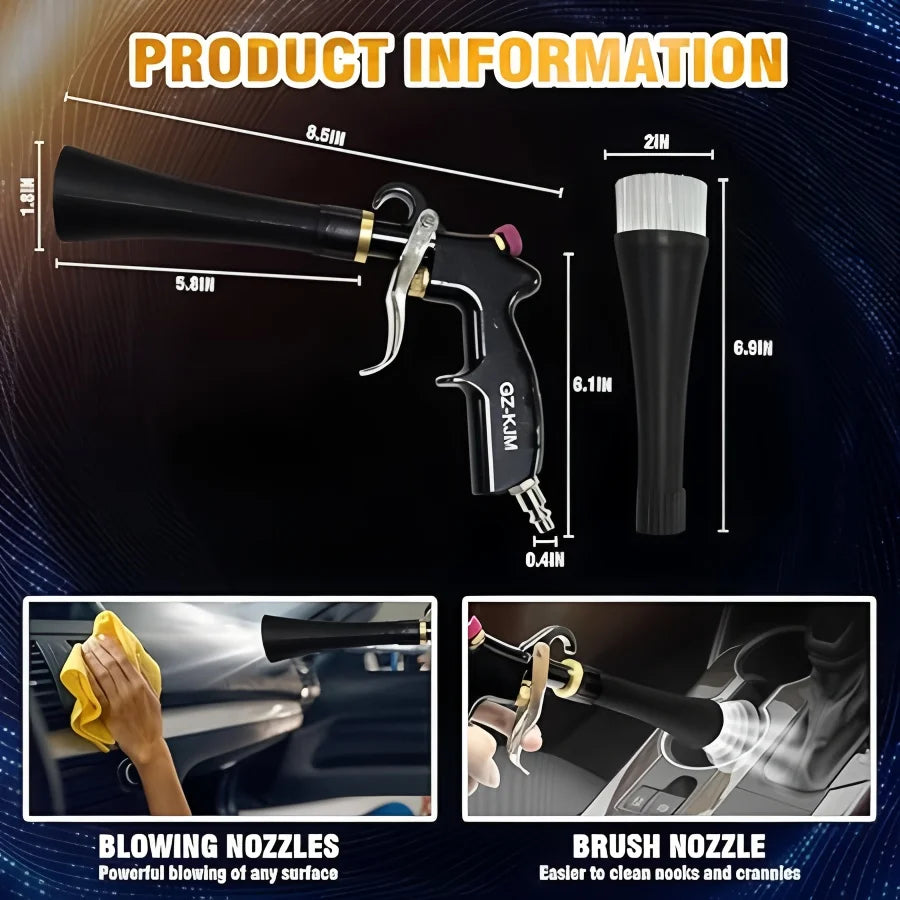 Air Blow Gun Car Interior Cleaning Gun High Pressure Car Detailing Cleaning Tool Quickly Blasts Dirt and Dust from Surface