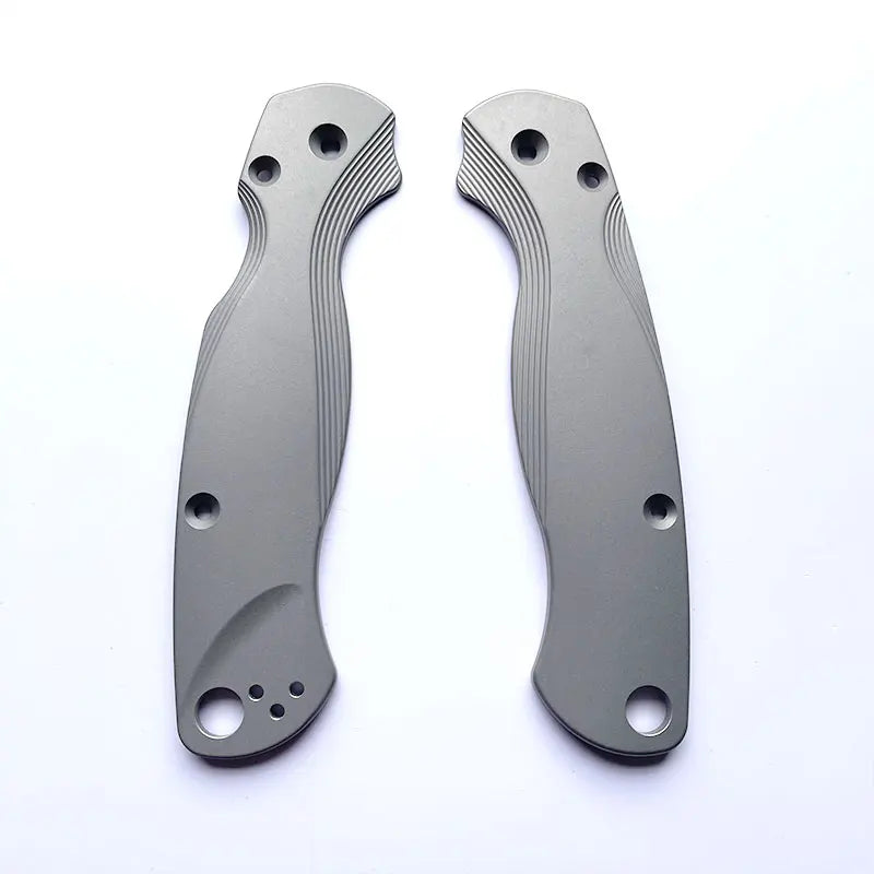 1 Pair Titanium Alloy Knife Handle Scales for Spyderco C81 Para 2 Folding Knives
