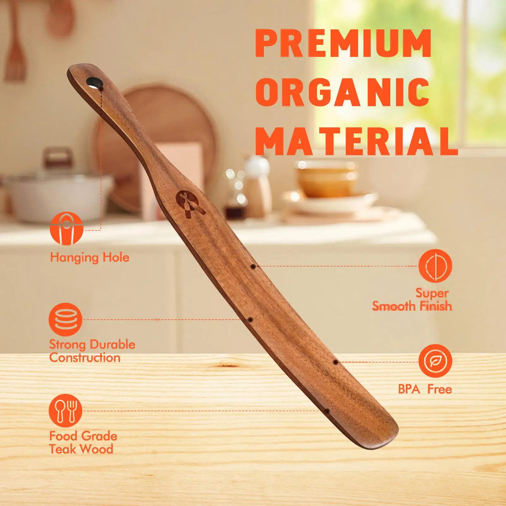Wooden Stir Stick Narrow Jar Scraper Portable Bread Whisk Spatula Thin Paddle Stir Stick Utensil for Cooking Stirring Mixing
