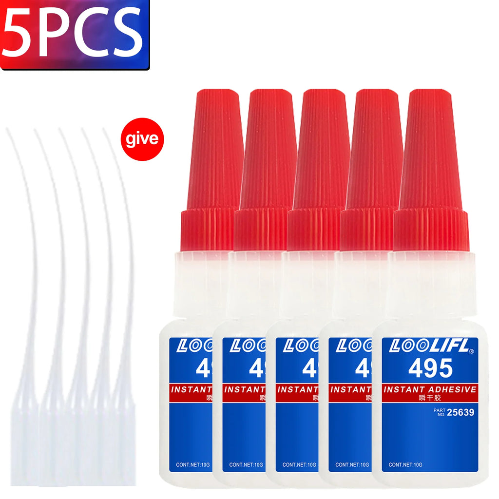 LOOLIFL 496 Multi-Purpose Super Glue Cyanoacrylate Adhesive  Instant Fast Adhesive diy Wood Glass Stronger All Bonding Glue tool