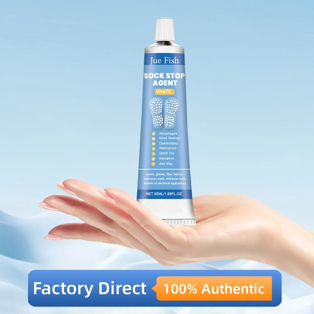 Sock Stop Glue with Scraper and Template Soft Non-Slip Adhesive Sock Stopper Liquid for Socks Pet Socks Floor Mats Blankets